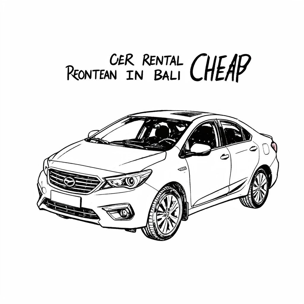 Car rental promotion graphic for Bali